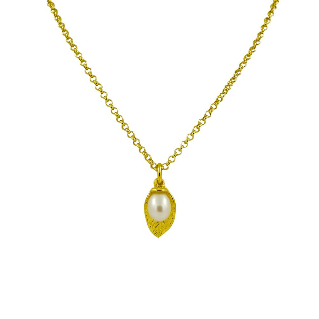 Leaf Kette mit Perle
