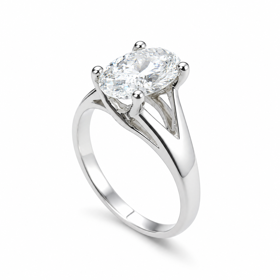 Oval Diamond Signature Ring
