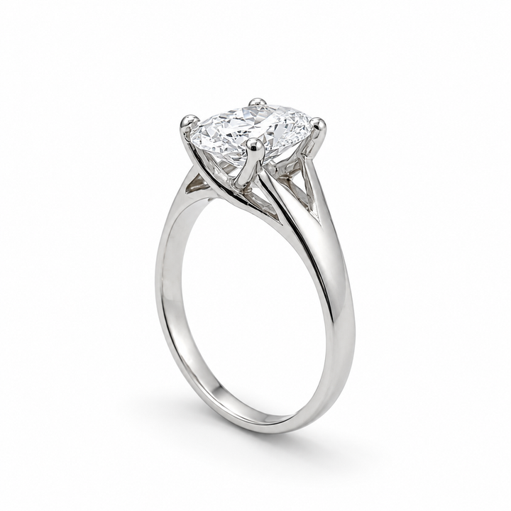 Oval Diamond Signature Ring