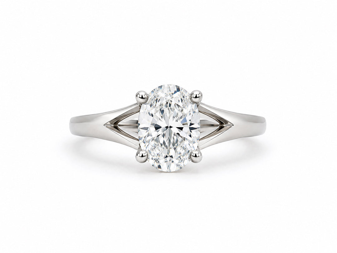 Oval Diamond Signature Ring