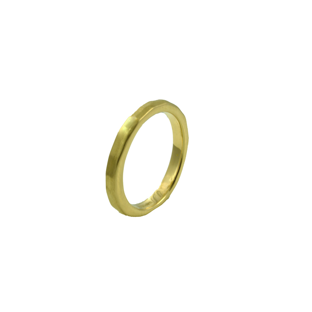 Fabienne Fine Hammered Gold Ring