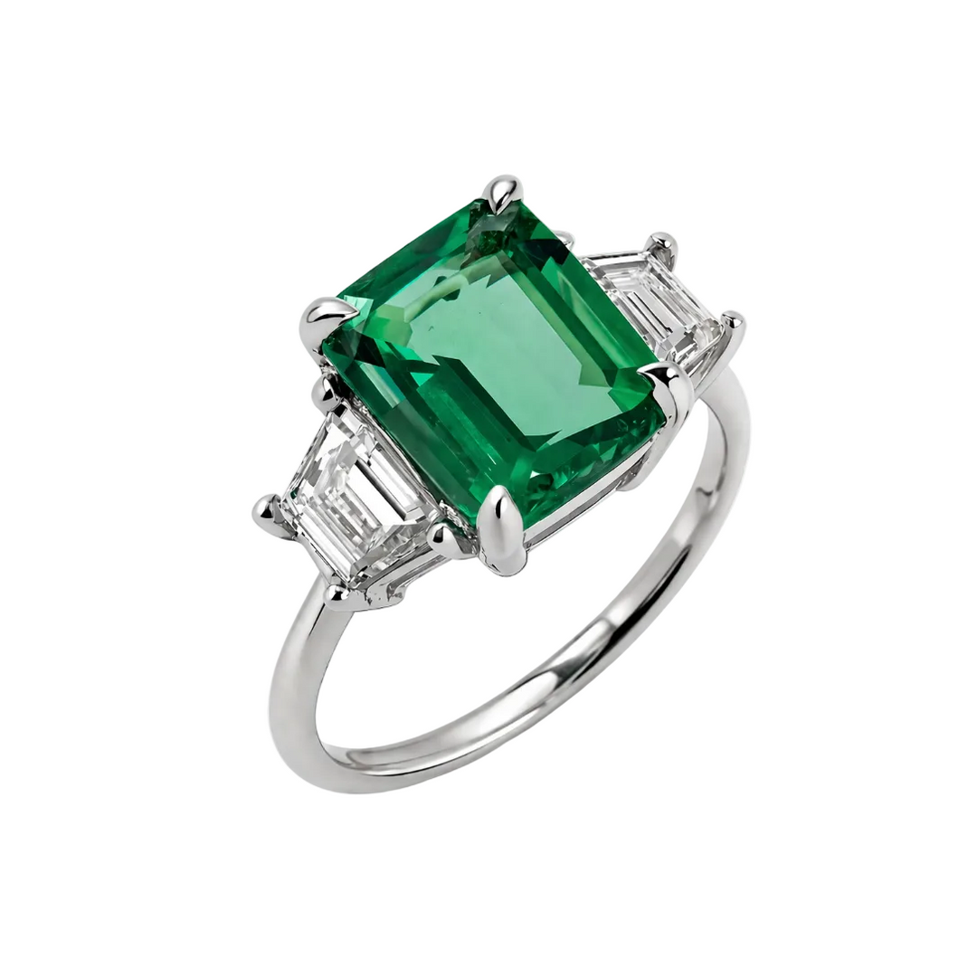 Emerald & Diamond Signature Ring