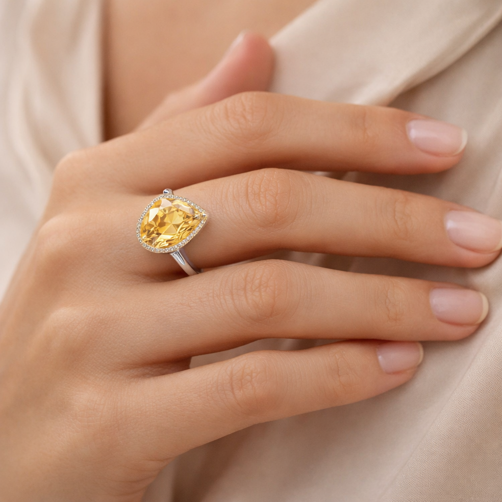 Citrine Drop Ring