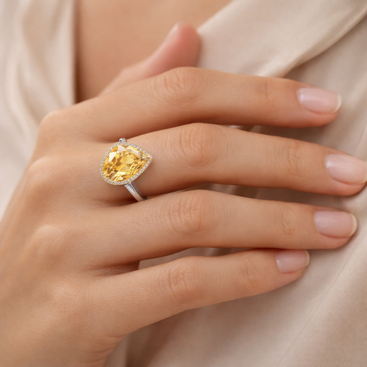 Citrine Drop Ring