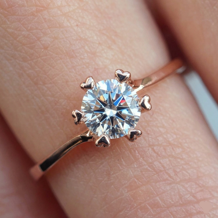 Hearts Rose Gold Ring