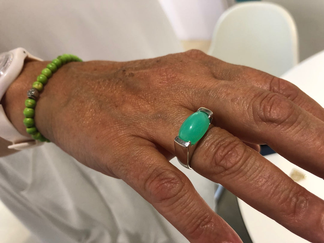 Chrysoprase silver RING