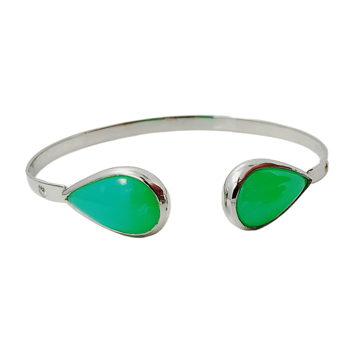 Chrysoprase silver bracelet