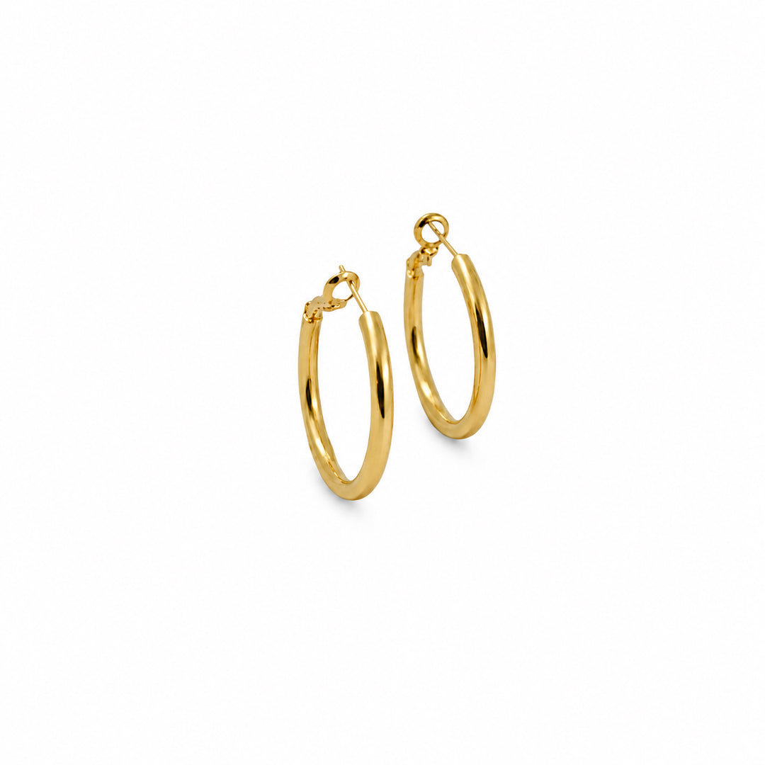 Shiny Hoop Earrings Gold