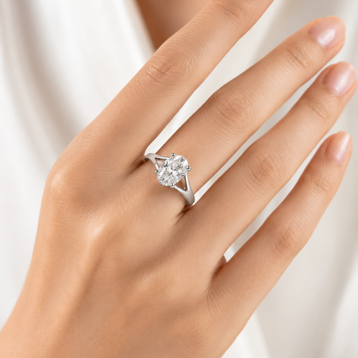 Oval Diamond Signature Ring