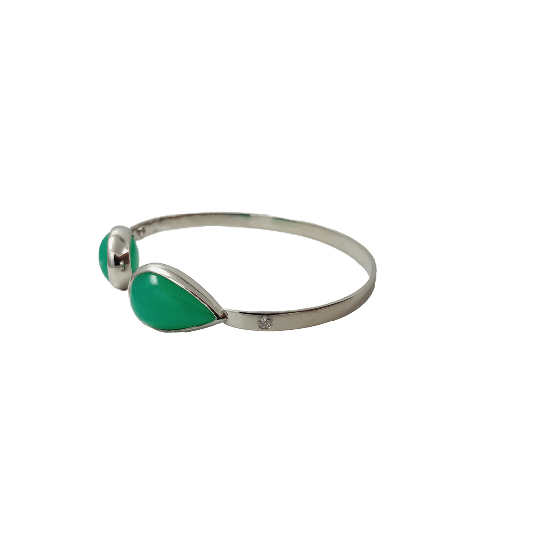 Chrysoprase silver bracelet