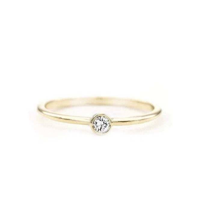 COLLET GOLD RING